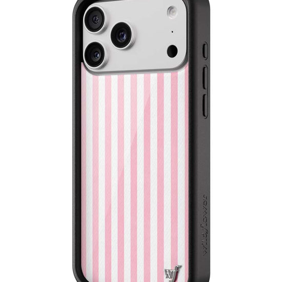 Wildflower iPhone case 18 Pro Max Pink Stripes White Classic Cute
