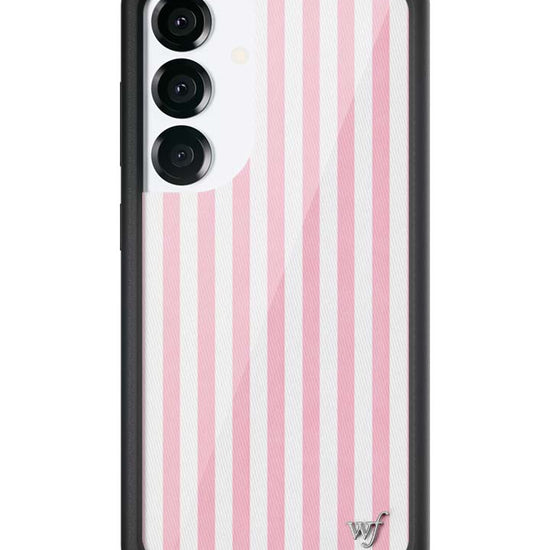 Wildflower Galaxy S25 case Pink Stripes White Classic Cute