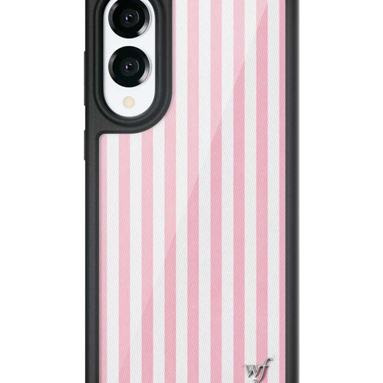 Wildflower Galaxy S25 case Edge Pink Stripes White Classic Cute