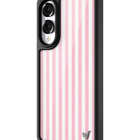 Wildflower Galaxy S25 case Edge Pink Stripes White Classic Cute