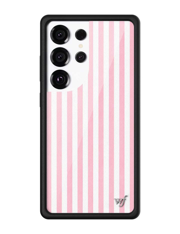 Wildflower Galaxy S25 case Ultra Pink Stripes White Classic Cute