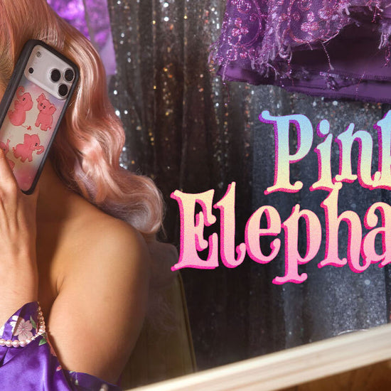 pink elephants phone case design from wildflower cases featuring olivia bond