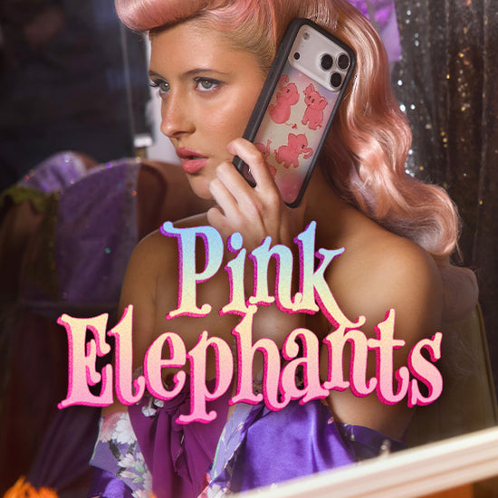 pink elephants phone case design from wildflower cases featuring olivia bond