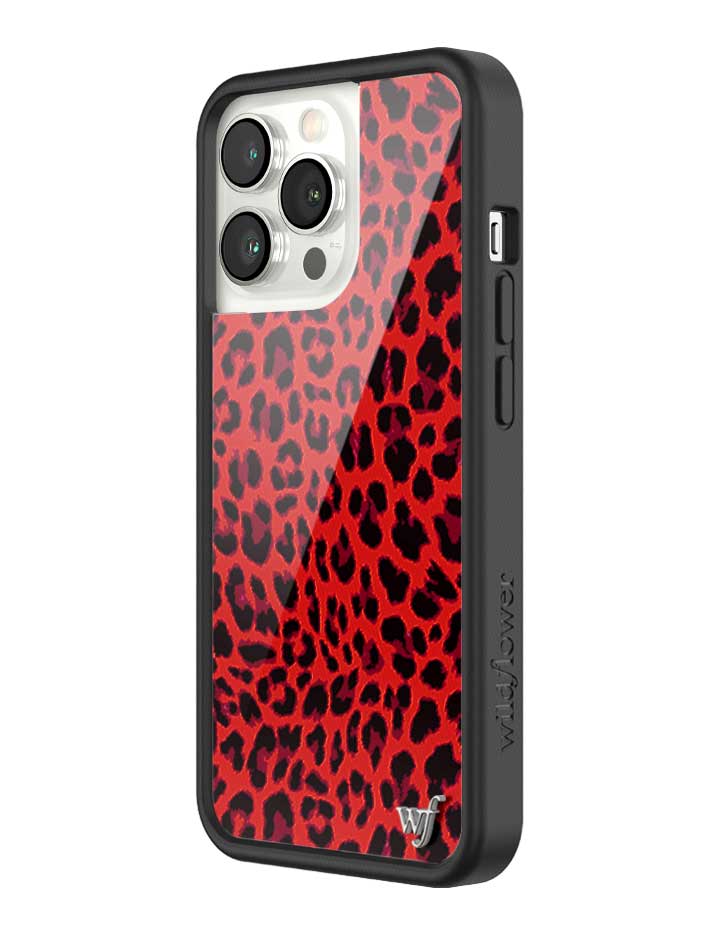 Wildflower iPhone case 13 Pro Red Meow Leopard Cute