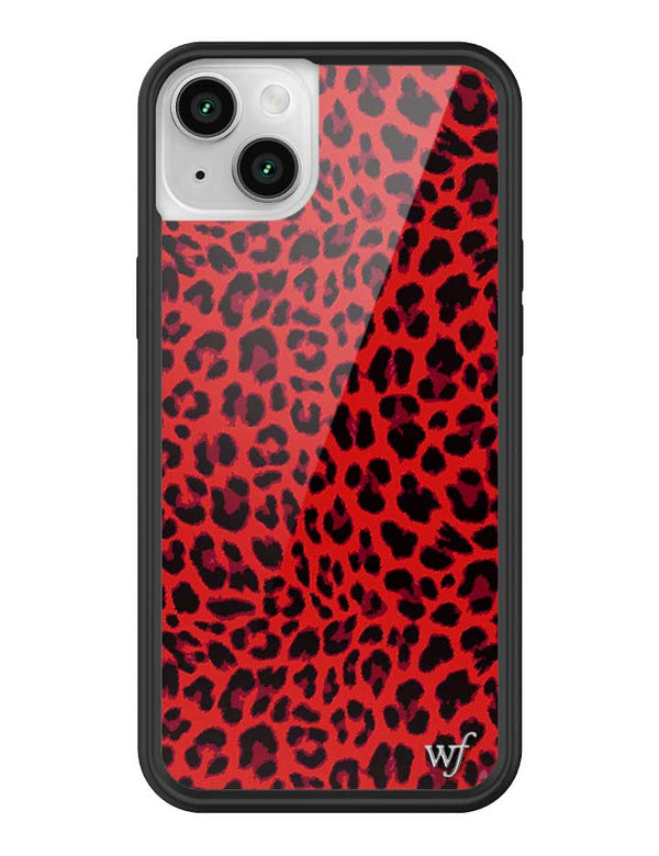 Wildflower iPhone case 14 Plus Red Meow Leopard Cute