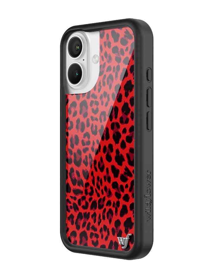 Wildflower iPhone case 16 Red Meow Leopard Cute