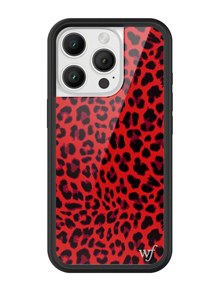 Wildflower iPhone case 16 Pro Red Meow Leopard Cute