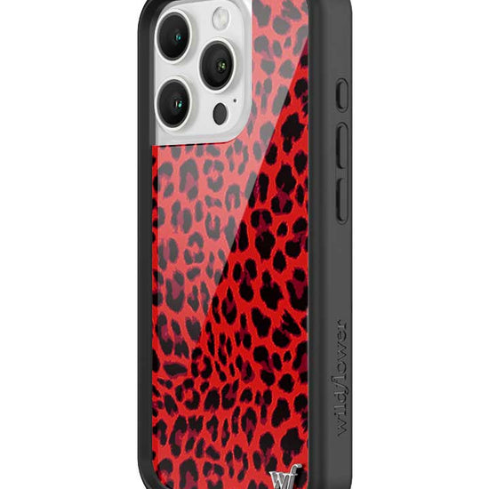 Wildflower iPhone case 16 Pro Red Meow Leopard Cute