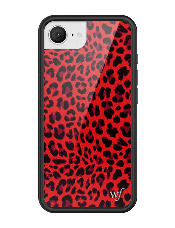 Wildflower iPhone case 16e Red Meow Leopard Cute