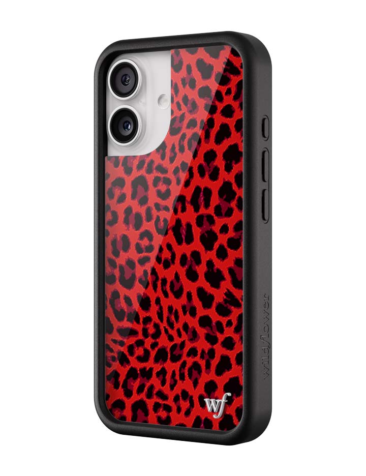 Wildflower iPhone case 17 Red Meow Leopard Cute