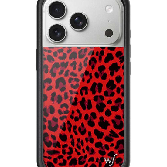 Wildflower iPhone case 17 Pro Red Meow Leopard Cute