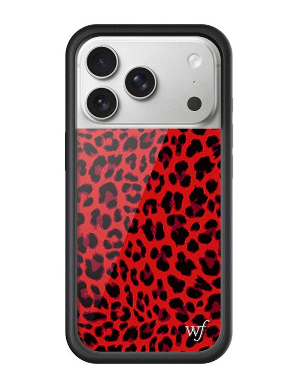 Wildflower iPhone case 17 Pro Red Meow Leopard Cute