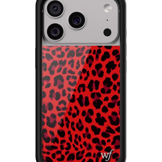 Wildflower iPhone case 17 Pro Red Meow Leopard Cute