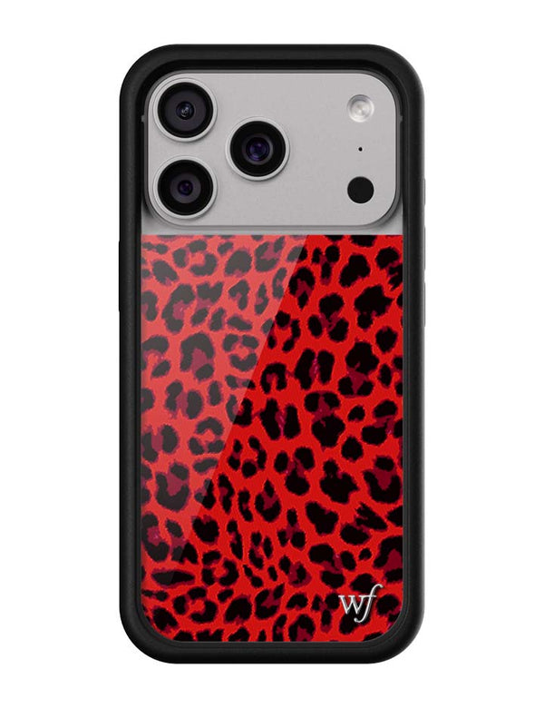 Wildflower iPhone case 17 Pro Red Meow Leopard Cute