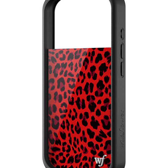 Wildflower iPhone case 17 Pro Red Meow Leopard Cute