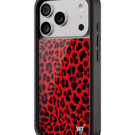 Wildflower iPhone case 17 Pro Red Meow Leopard Cute