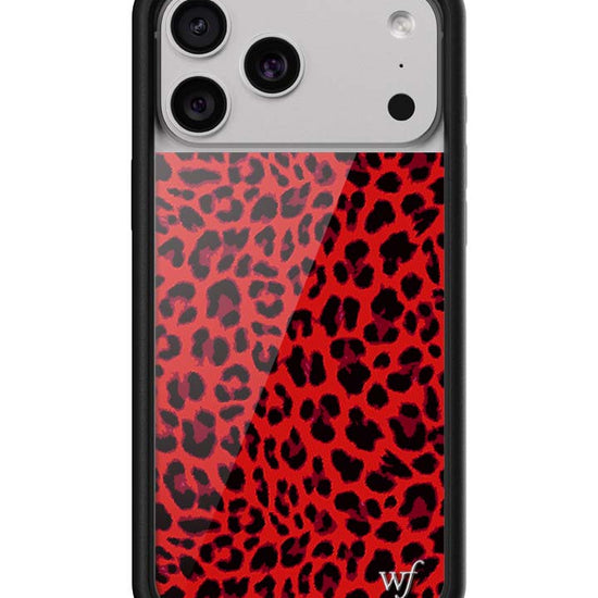 Wildflower iPhone case 17 Pro Max Red Meow Leopard Cute