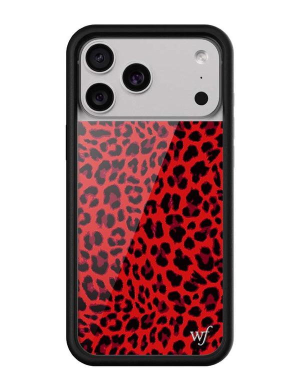 Wildflower iPhone case 17 Pro Max Red Meow Leopard Cute