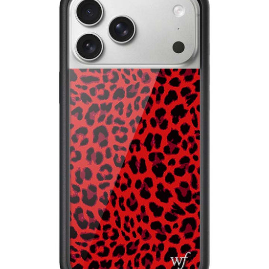 Wildflower iPhone case 17 Pro Max Red Meow Leopard Cute