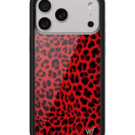 Wildflower iPhone case 17 Pro Max Red Meow Leopard Cute