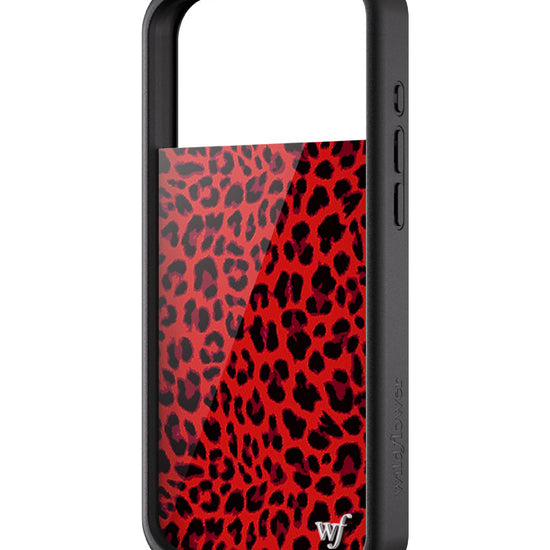 Wildflower iPhone case 17 Pro Max Red Meow Leopard Cute