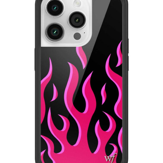 Wildflower iPhone case 14 Pro Flames Black Red Cute