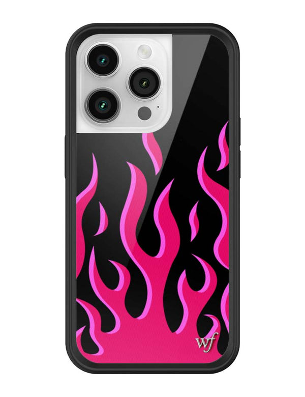 Wildflower iPhone case 14 Pro Flames Black Red Cute