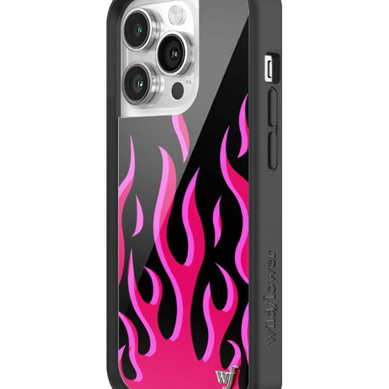 Wildflower iPhone case 14 Pro Flames Black Red Cute
