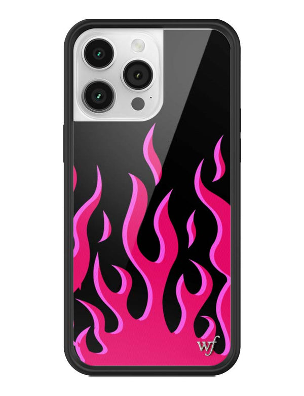 Wildflower iPhone case 14 Pro Max Flames Black Red Cute