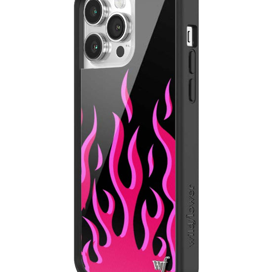Wildflower iPhone case 14 Pro Max Flames Black Red Cute