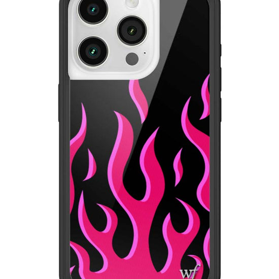 Wildflower iPhone case 15 Pro Flames Black Red Cute