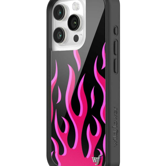 Wildflower iPhone case 15 Pro Flames Black Red Cute
