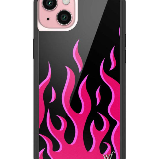 Wildflower iPhone case 15 Plus Flames Black Red Cute