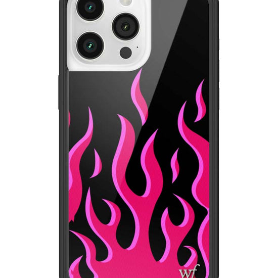 Wildflower iPhone case 15 Pro Max Flames Black Red Cute