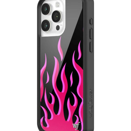Wildflower iPhone case 15 Pro Max Flames Black Red Cute