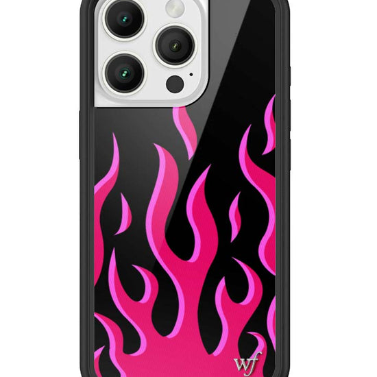 Wildflower iPhone case 16 Pro Flames Black Red Cute