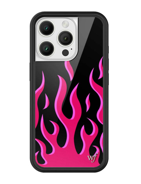 Wildflower iPhone case 16 Pro Flames Black Red Cute