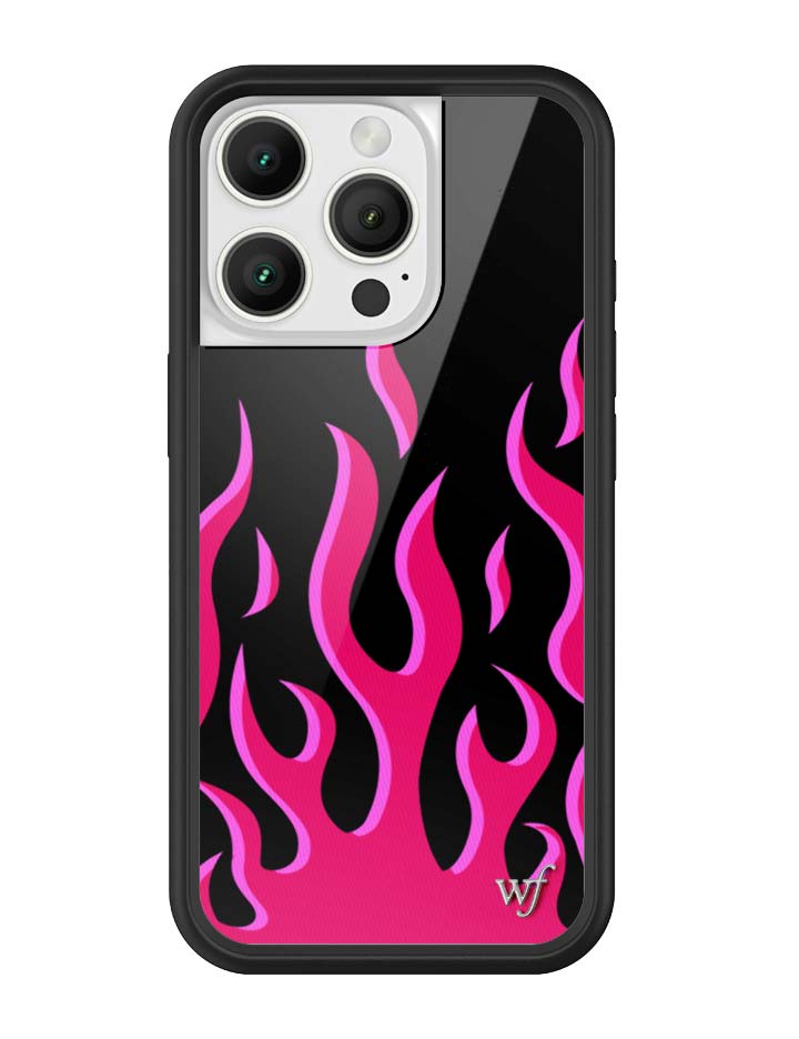 Wildflower iPhone case 16 Pro Flames Black Red Cute