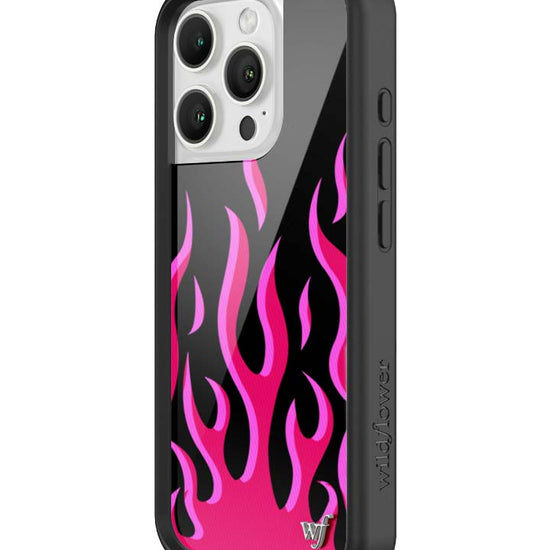 Wildflower iPhone case 16 Pro Flames Black Red Cute