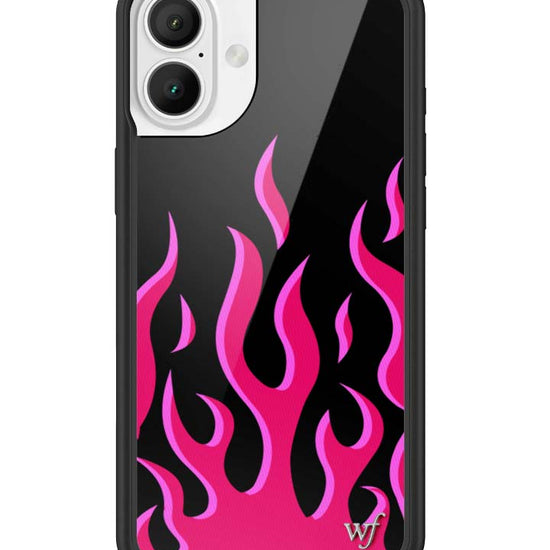 Wildflower iPhone case 16 Plus Flames Black Red Cute