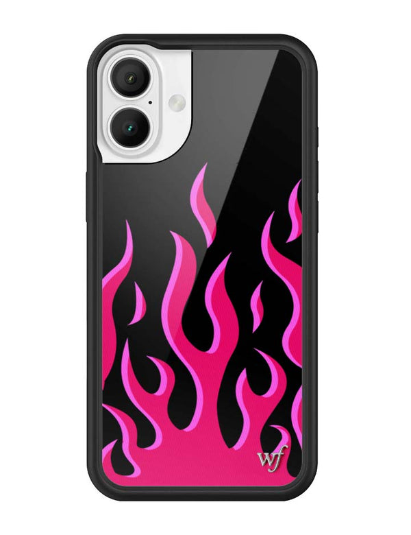 Wildflower iPhone case 16 Plus Flames Black Red Cute