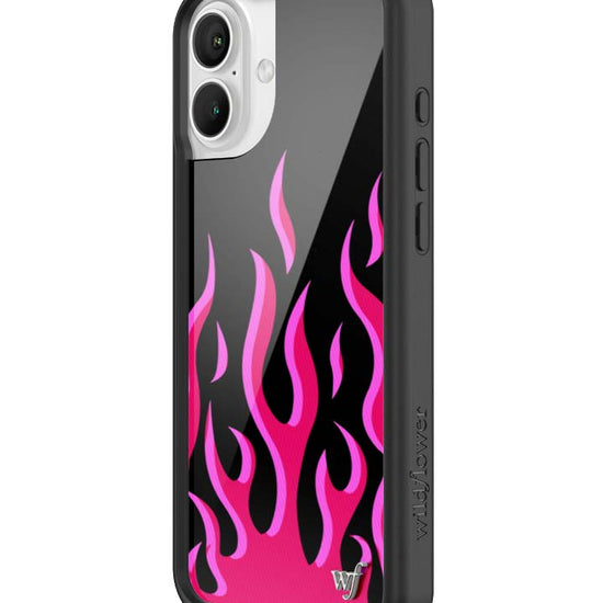Wildflower iPhone case 16 Plus Flames Black Red Cute