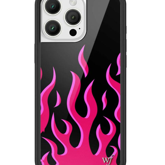 Wildflower iPhone case 16 Pro Max Flames Black Red Cute