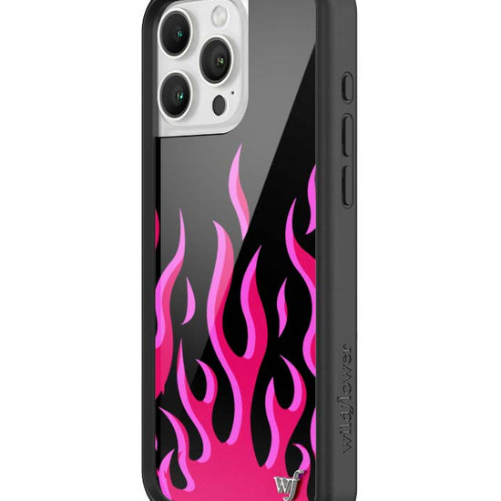 Wildflower iPhone case 16 Pro Max Flames Black Red Cute