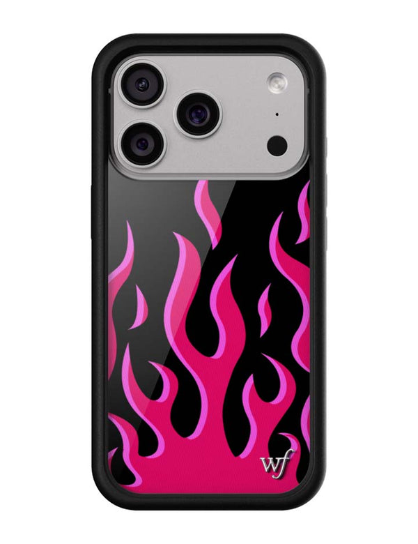 Wildflower iPhone case 17 Pro Flames Black Red Cute