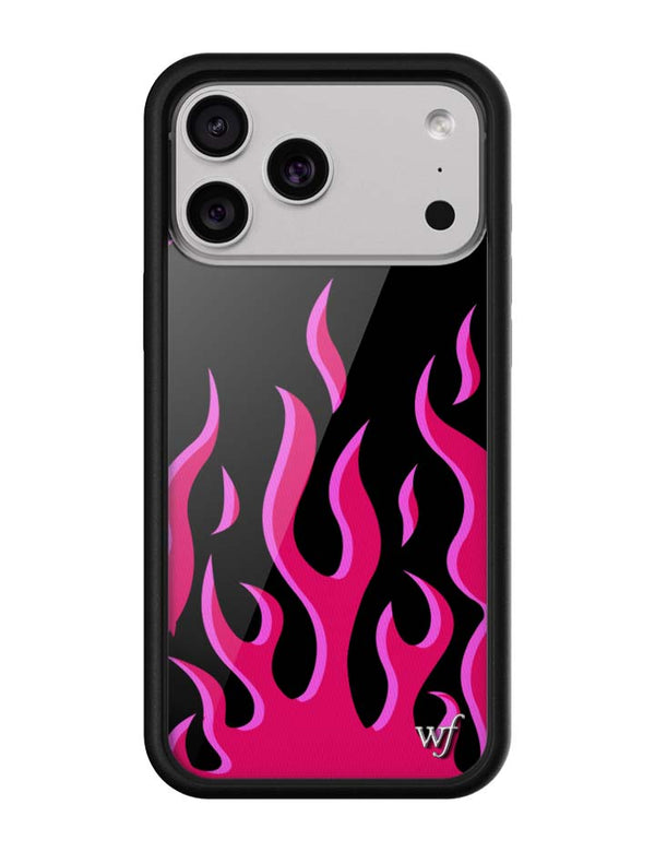 Wildflower iPhone case 17 Pro Max Flames Black Red Cute