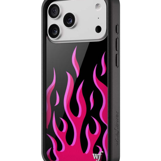 Wildflower iPhone case 17 Pro Max Flames Black Red Cute