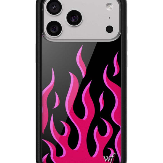 Wildflower iPhone case 18 Pro Max Flames Black Red Cute