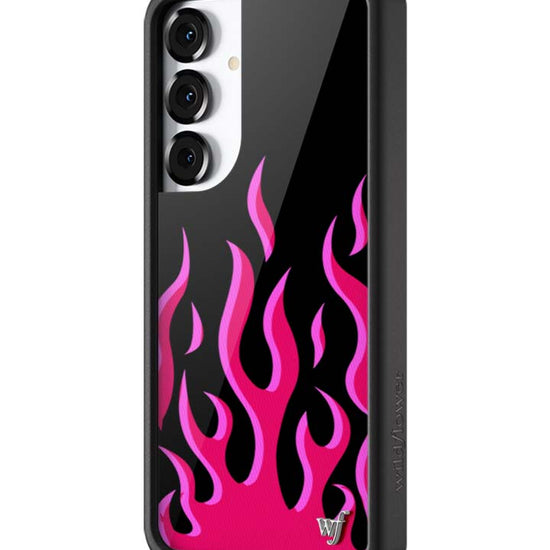 Wildflower Galaxy S25 case Plus Flames Black Red Cute
