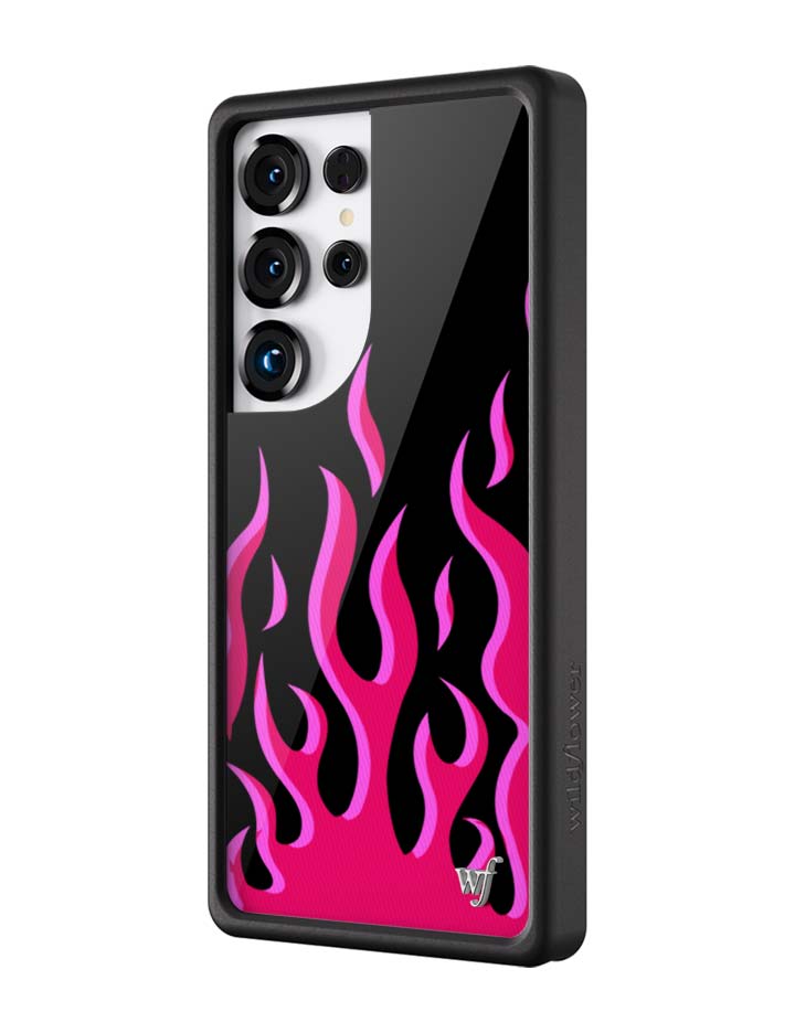 Wildflower Galaxy S25 case Ultra Flames Black Red Cute